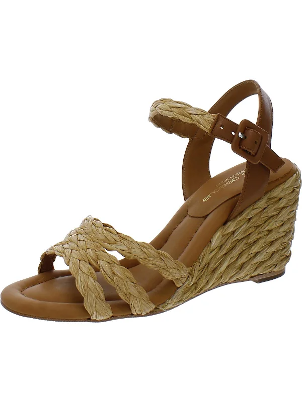 End-Of-Season Clearance Milena Womens Woven Leather Wedge Sandals