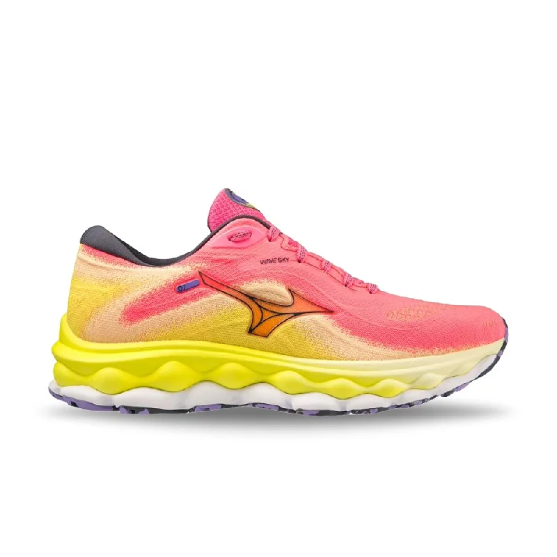 Chic Style, Always In Vogue Mizuno Women's Wave Sky 7 - High Vis Pink/Ombre Blue