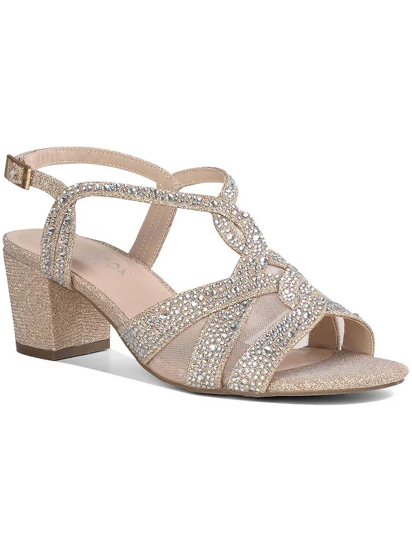 Premium Footwear Sale Nadia Womens Embellished Ankle Strap Heels