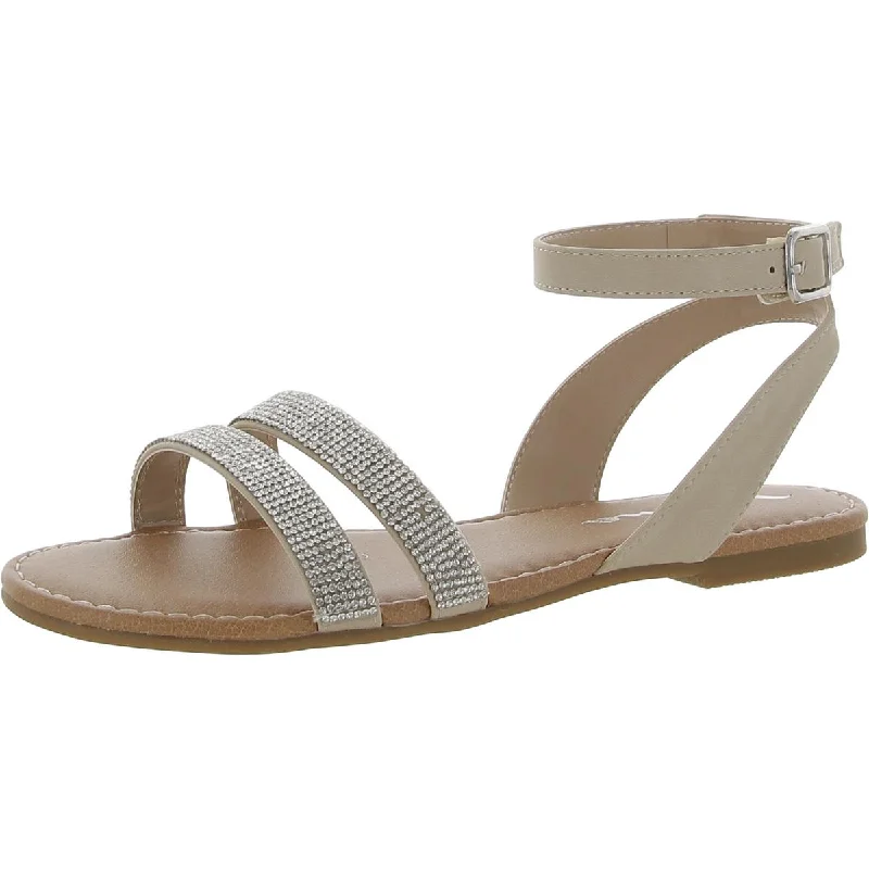 Classy Style Discounts Nina Womens Cameena Faux Leather Rhinestone Ankle Strap