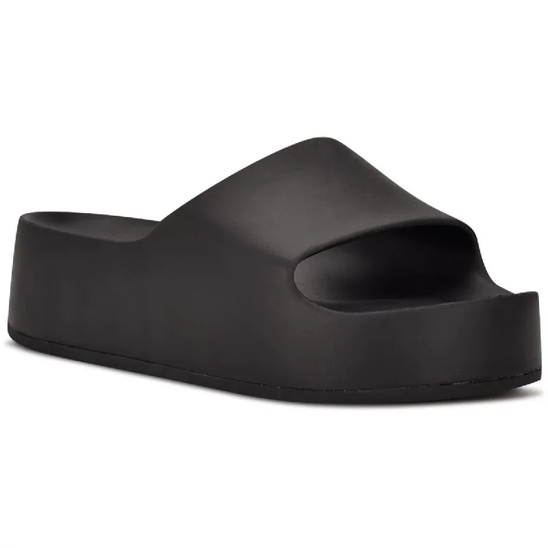 Unleash Your Style Nine West Womens Pool 3 Flatform Cushioned Footbed Pool Slides