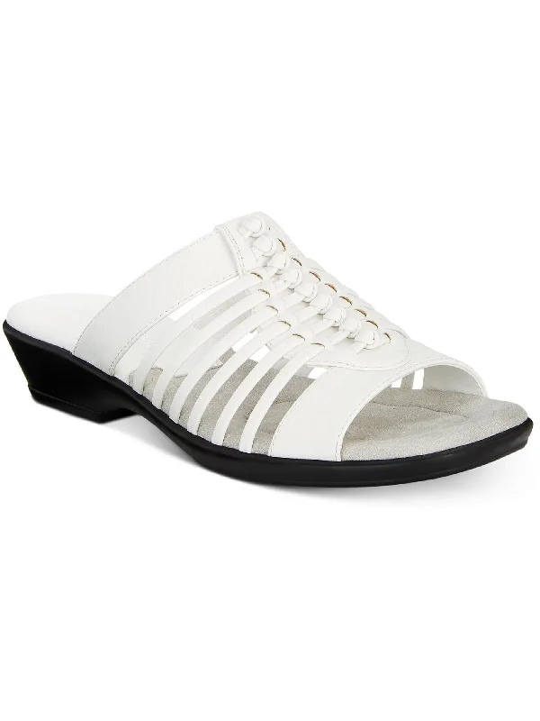 Urban Elegance Deals Nola Womens Faux Leather Caged Huarache Sandals
