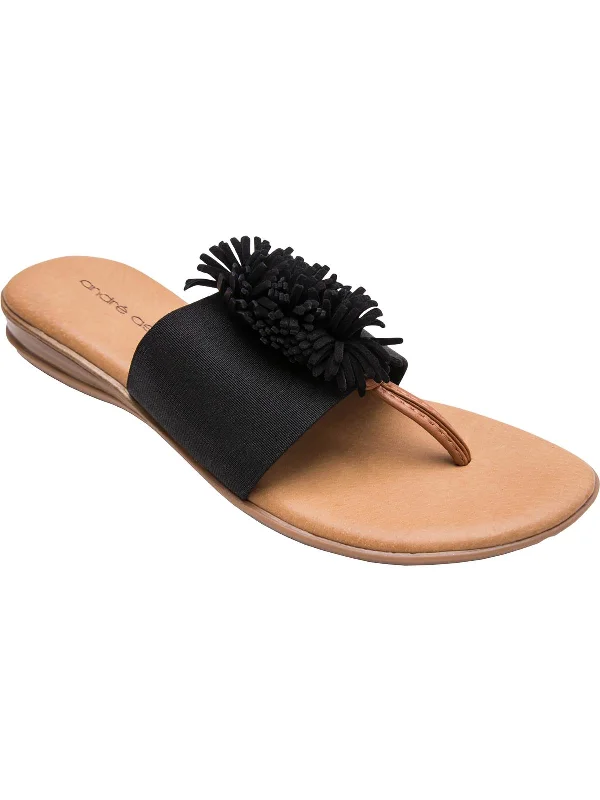 Limited Time Special Offer Novalee Womens Embellished Fringe Pom Thong Sandals