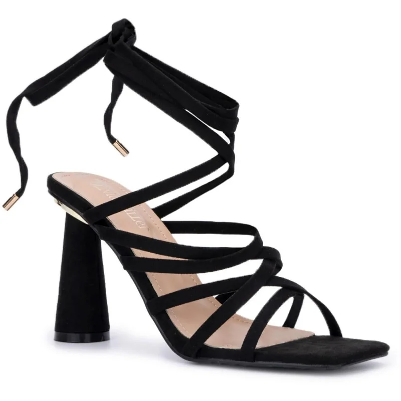 Spring Offer Olivia Miller Womens Omra-8601 Strappy Square Toe Heels