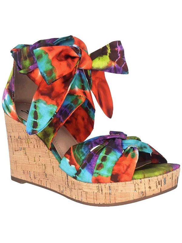 Snag Fabulous Fashion Bargains Omyra Womens Tie-Dye Ankle Tie Ankle Strap