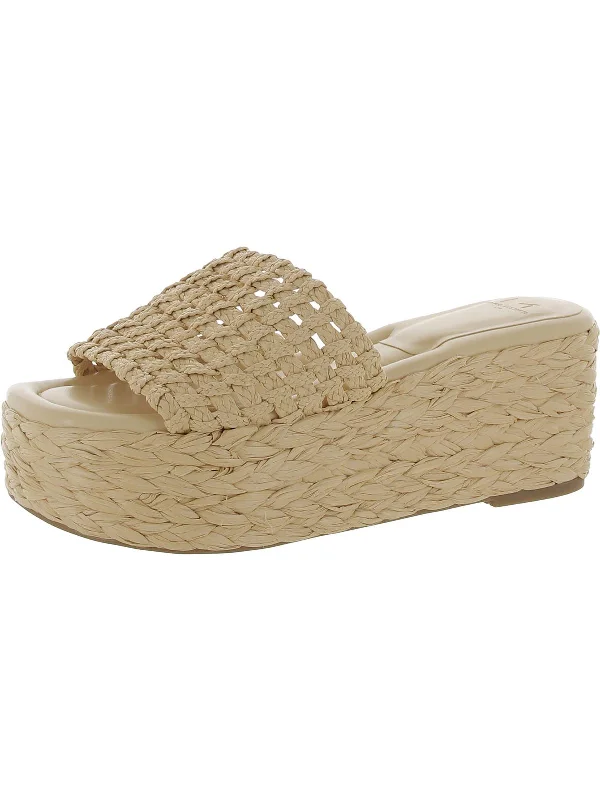 Vintage-Inspired Shoes Deal Priya Womens Woven Peep-Toe Platform Sandals
