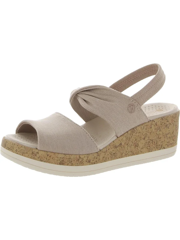 Street-Style Slip-Ons Remix Womens Slingback Cork Wedge Sandals