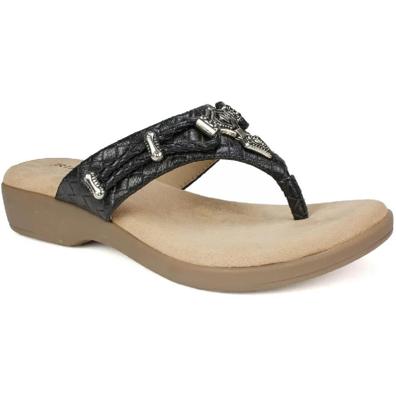 The Good Stuff Rialto Womens Bailee Woven Thong Wedge Sandals