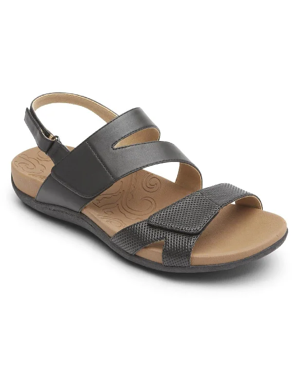 Vintage Boots Deals Ridge ASYM Velcro Womens Leather Embossed Flat Sandals