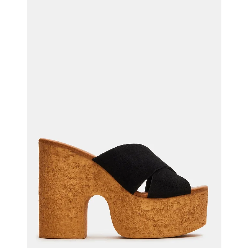 Contemporary Casual Footwear Saffron Black Suede