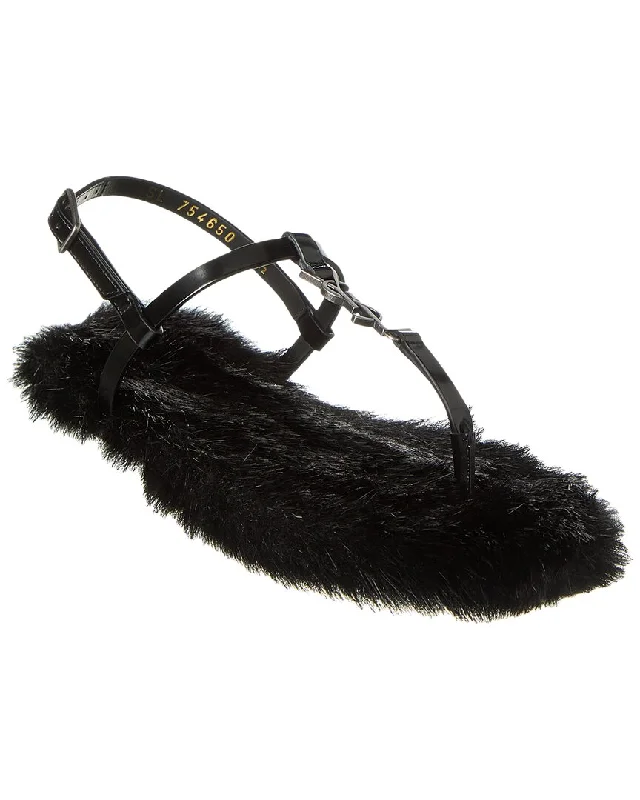 Limited Time Saint Laurent Cassandra Leather Sandal