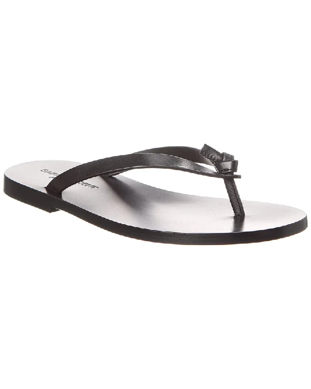 Seasonal Clearance Saint Laurent Laguna Leather Sandal