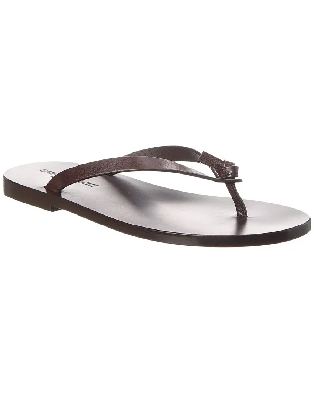 Massive Savings Saint Laurent Laguna Leather Sandal