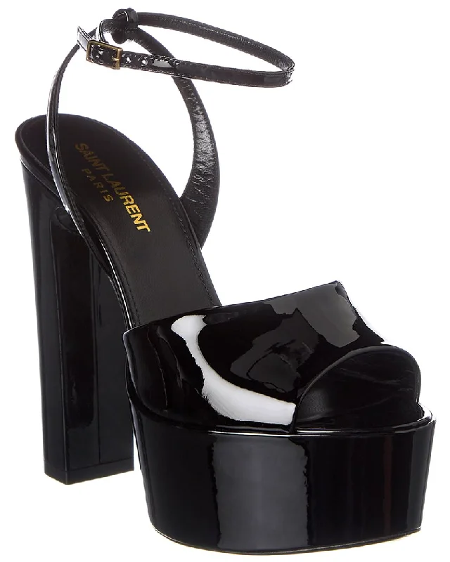 Sleek Versatile Footwear Saint Laurent Sexy 95 Patent Platform Sandal