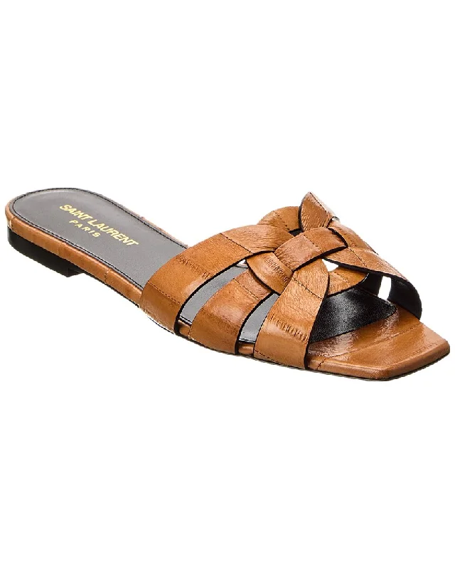 Vintage-Modern Style Offers Saint Laurent Tribute Leather Sandal