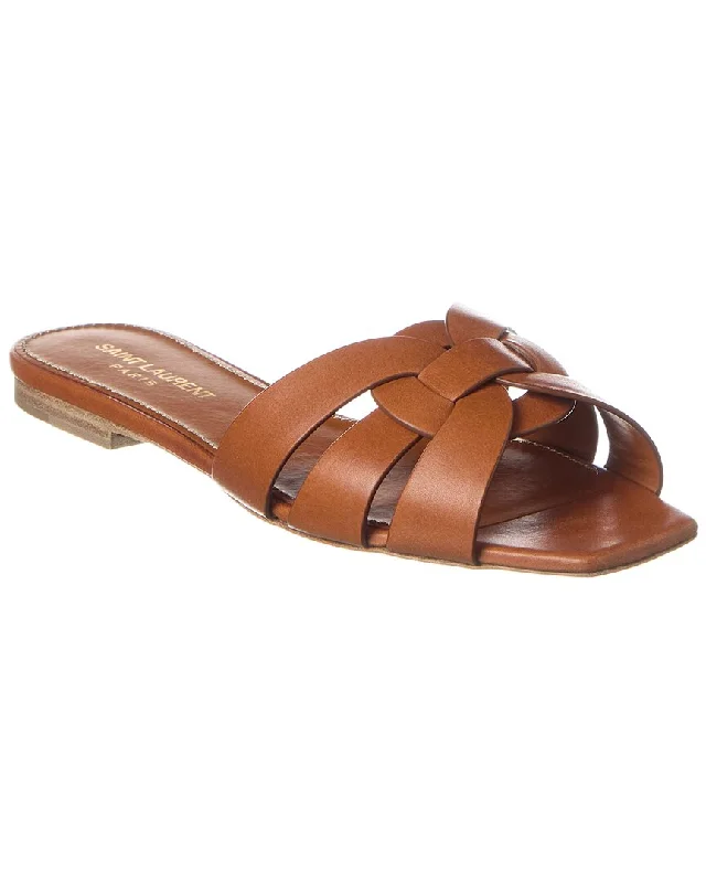 Casual Yet Chic Sales Saint Laurent Tribute Leather Sandal
