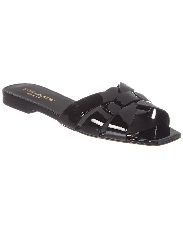 Breathable Flats Offers Saint Laurent Tribute Patent Sandal
