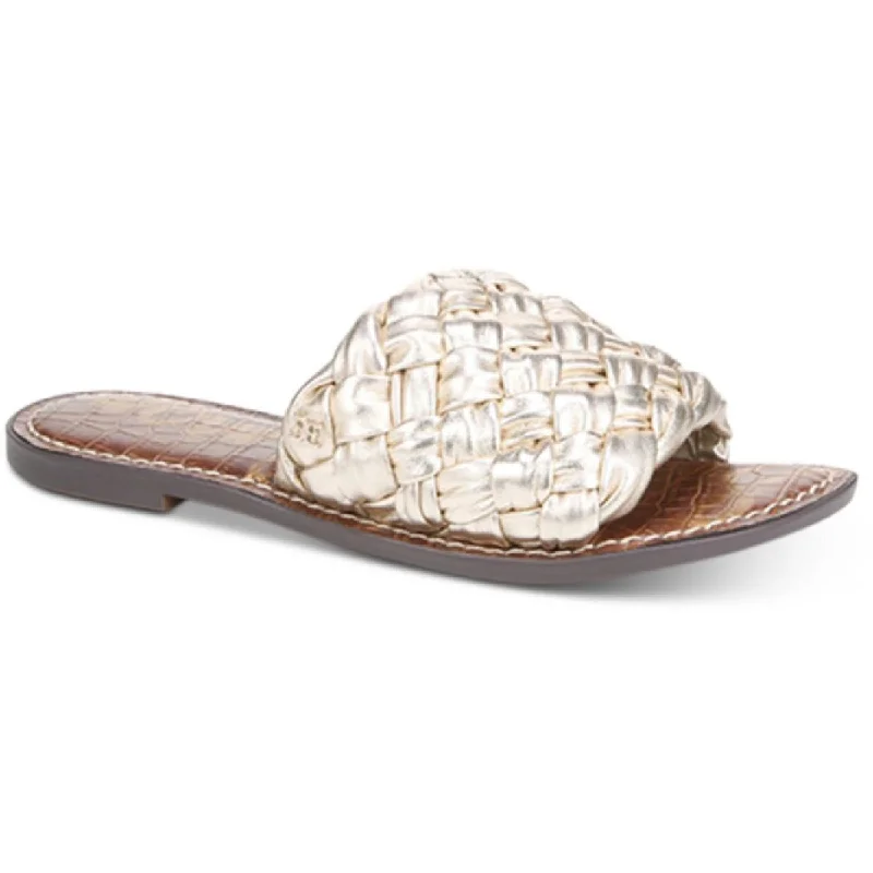 Early Bird Offer Sam Edelman Womens Griffin Padded Insole Leather Slide Sandals