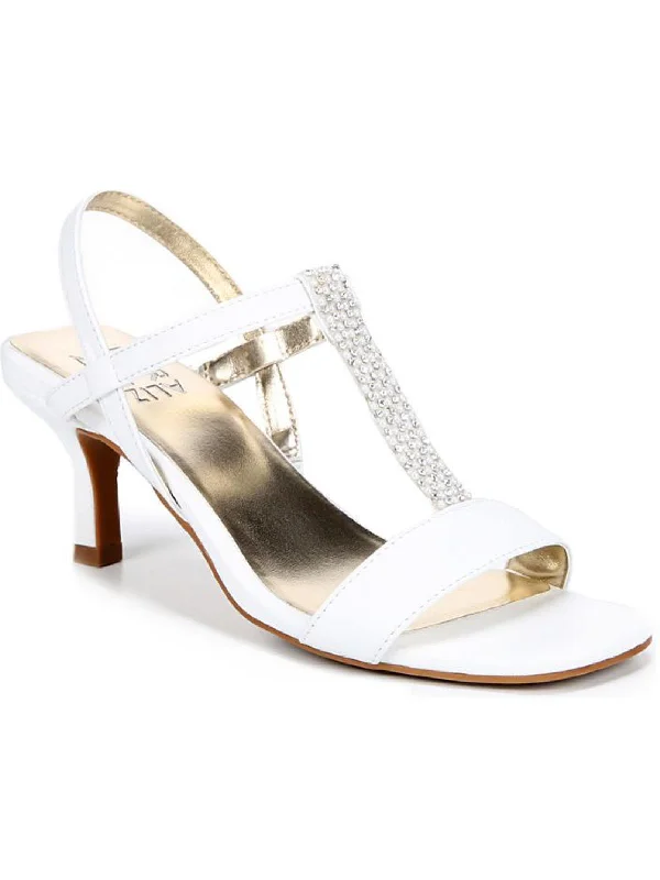 Premium Casual Footwear Skylar Womens Leather Ankle Strap Heels