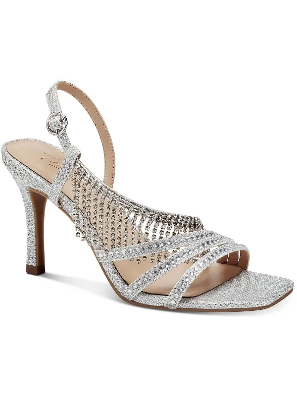 Timeless Elegance Redefined Skylar Womens Rhinestone Fringe Slingback Sandals