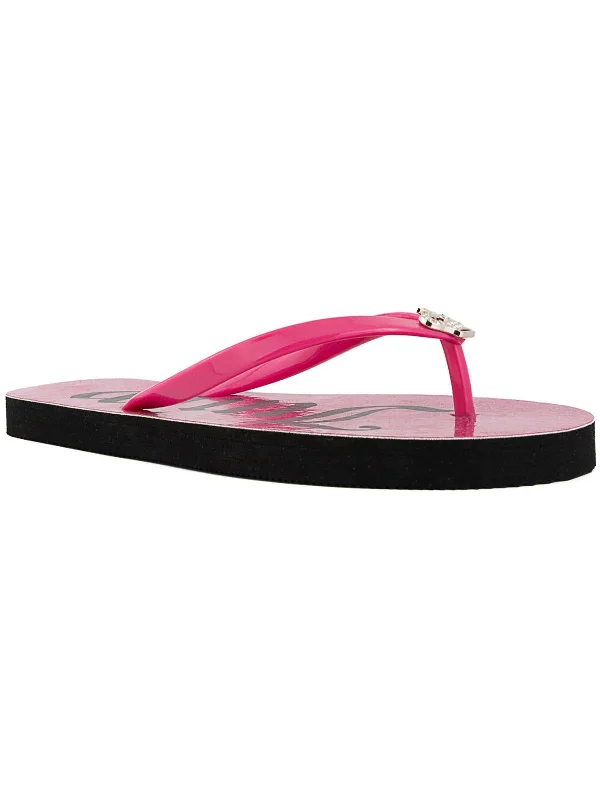Women's Business Casual Shoes Slene Womens Embellished Rubber Flip-Flops