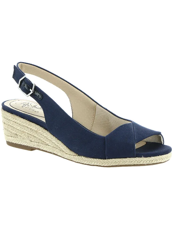 Trend Leading Collection Socialite Womens Canvas Peep-Toe Slingback Sandals