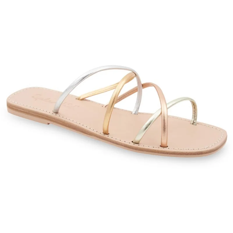 Enjoy Discount Splendid Womens Frankie Leather Criss-Cross Slide Sandals