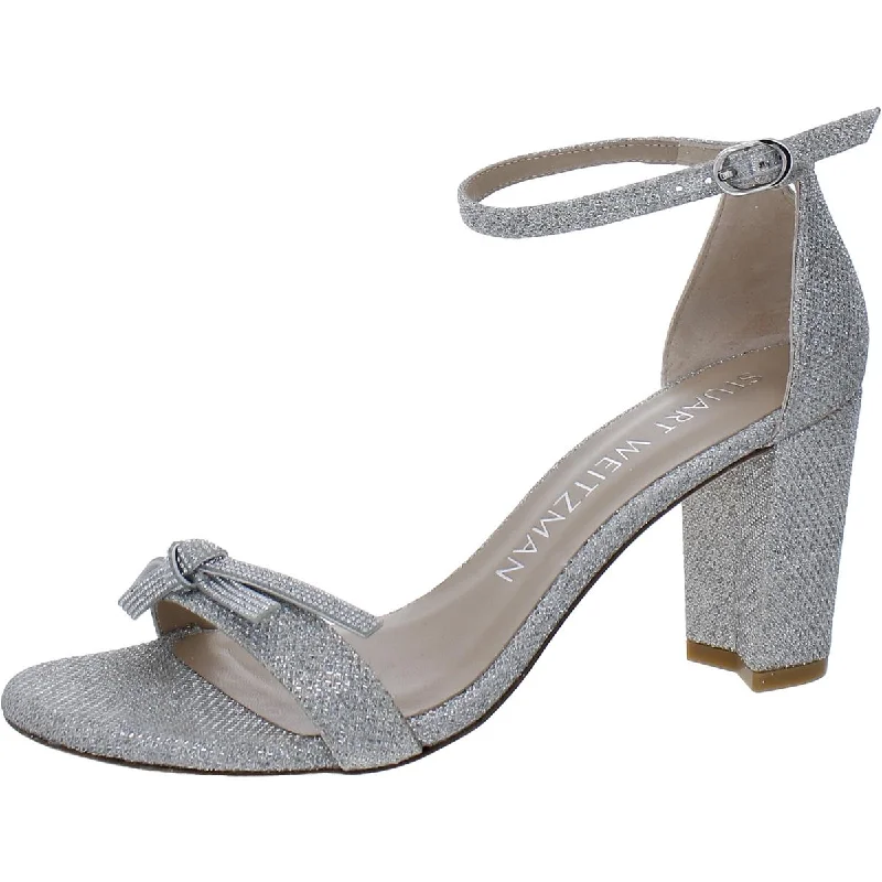 Feminine Luxe Style Sale Stuart Weitzman Womens Neary Nude Metallic Rhinestone Heels