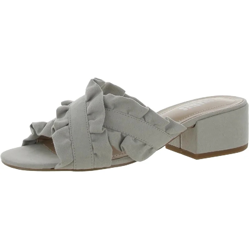 Comfortable Minimalist Shoes Style Charles Womens Vinny Ruffled Open Toe Slide Sandals