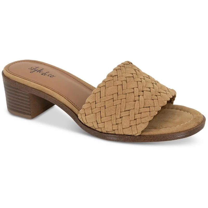 Trend Forward Threads Style & Co. Womens Cassandraa Woven Slip-On Slide Sandals