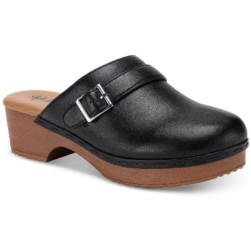 Bold Fashion Sales Style & Co. Womens Dakotaa Faux Leather Mule Sandals
