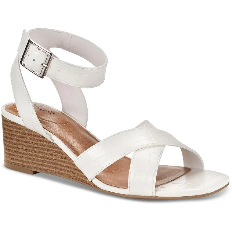 New Arrival Discount Style & Co. Womens Faux Leather Wedge Sandals