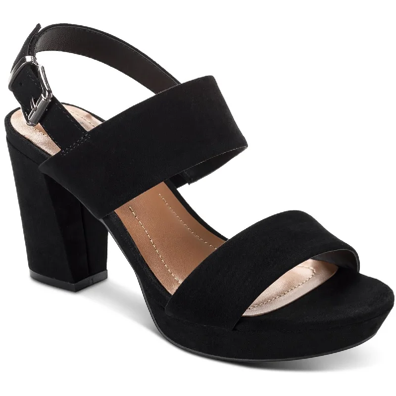 Women's Cozy Winter Boots Style & Co. Womens Jazminn Faux Suede Ankle Strap Slingback Sandals