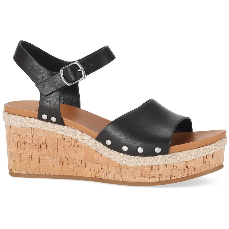 Trendy Footwear Sale Style & Co. Womens Laceyy Faux Leather Ankle Strap Wedge Sandals