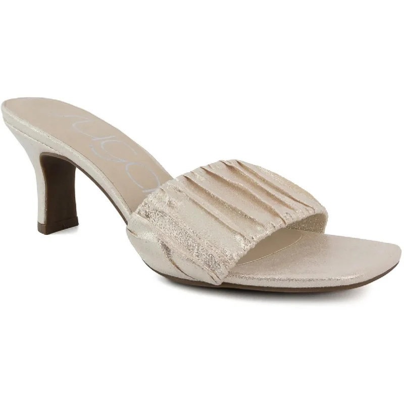 Casual Yet Chic Sales Sugar Womens Leader Faux Leather Square Toe Heels