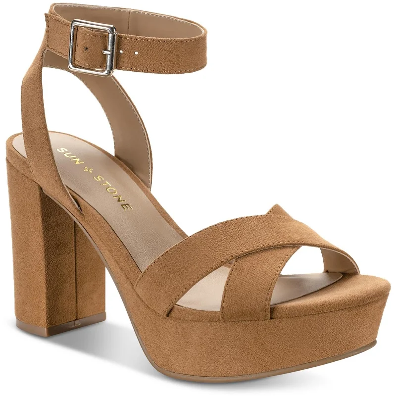 Everyday Fashion Shoes Sun + Stone Womens LILLAHF Faux Suede Ankle Strap Block Heel