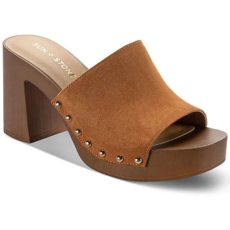 Women's Foot-Friendly Shoes Sun + Stone Womens TWIGGYY Open toe Block Heel