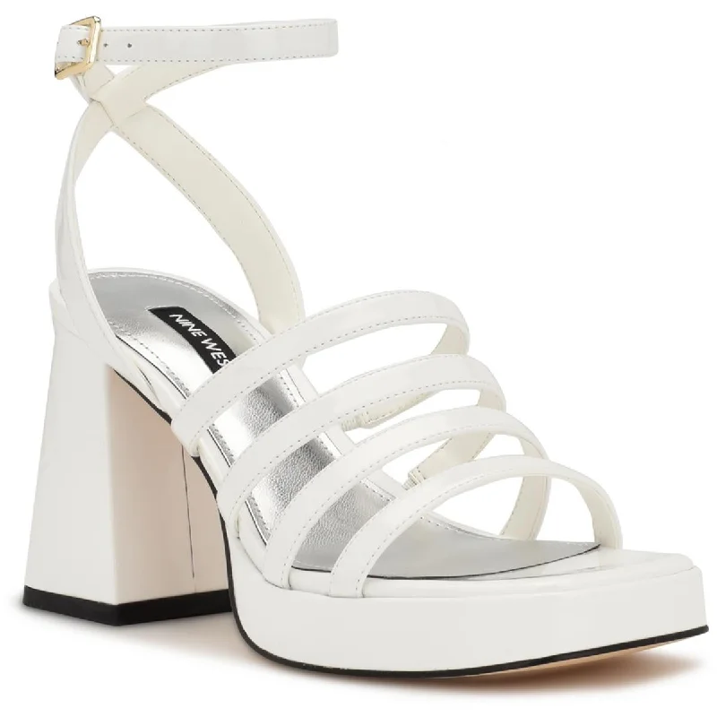 Comfortable Business Shoes Teriss3 Womens Patent Strappy Block Heel