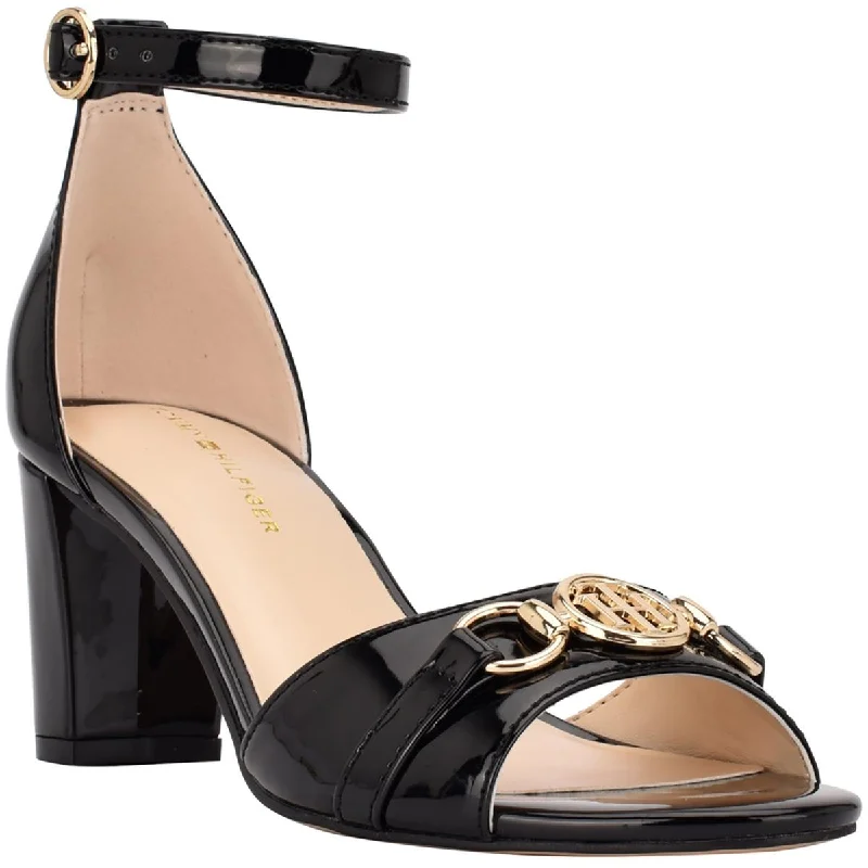 New In This Season Tommy Hilfiger Womens Rusina Patent Ankle Strap Heels