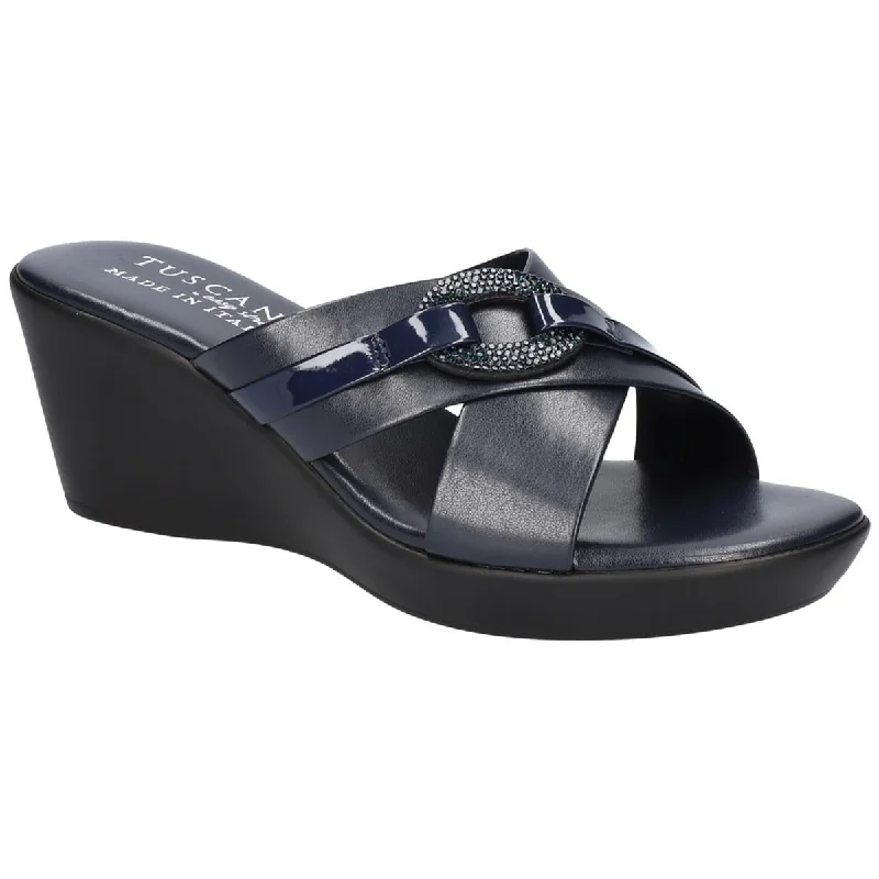 Comfortable Stretch Shoes Promotion Tuscany By Easy Street Womens SABINA Faux Leather Wedge Sandals Comfortable Stretch Shoes Promotion Tuscany By Easy Street Womens SABINA Faux Leather Wedge Sandals