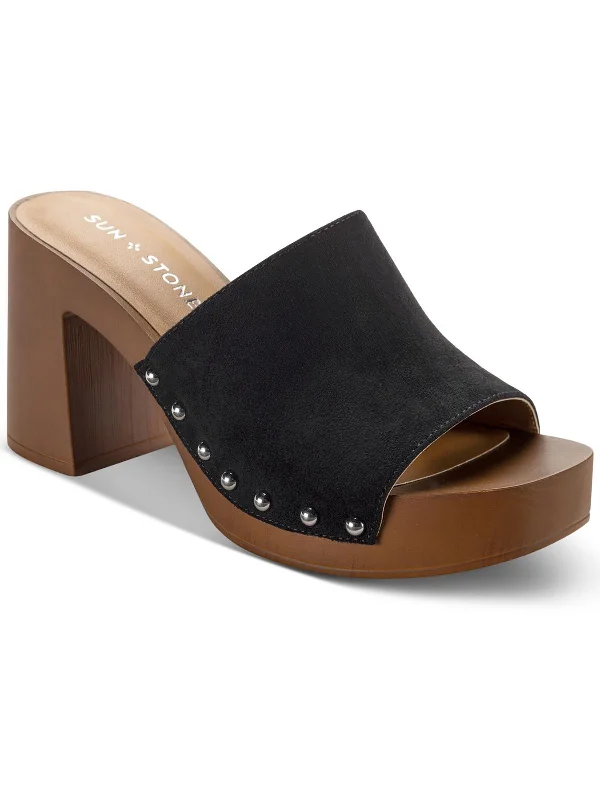 Fashionable Casual Footwear Offers Twiggyy Womens Faux Suede Studded Block Heel