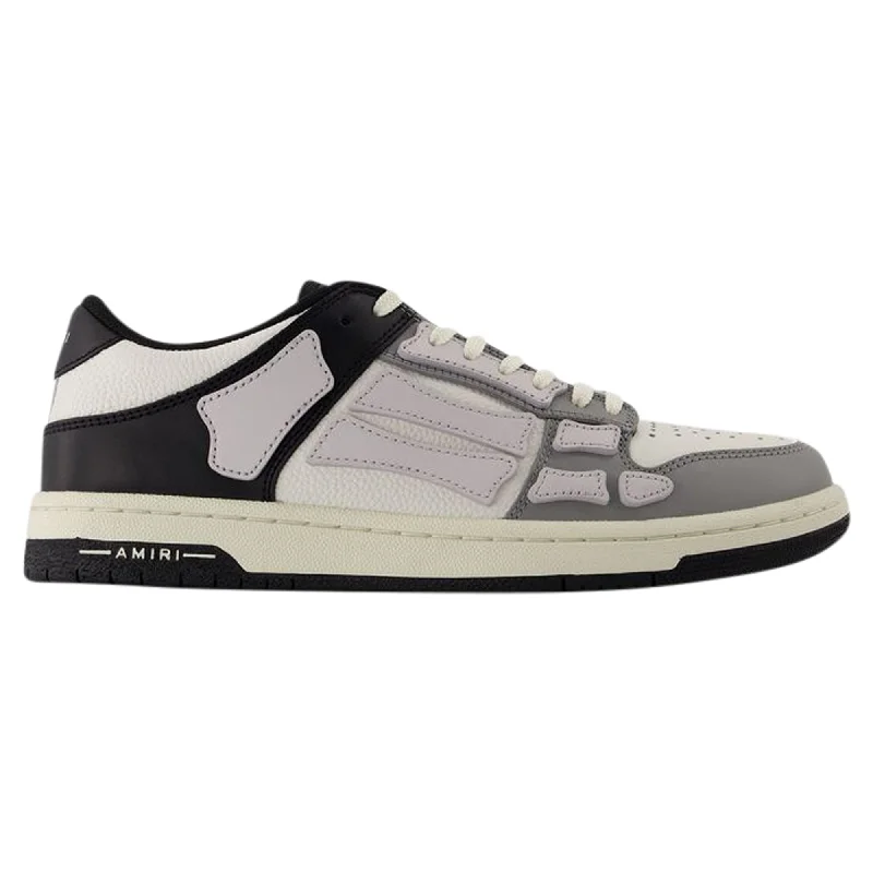 Seasonal Trends Two-Tone Skel Top Low Sneakers - Amiri - Leather - Black/White/Grey
