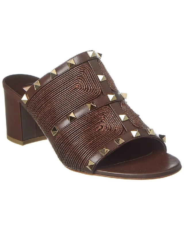Fashionable Casual Loafers Valentino Rockstud 60 Leather Sandal