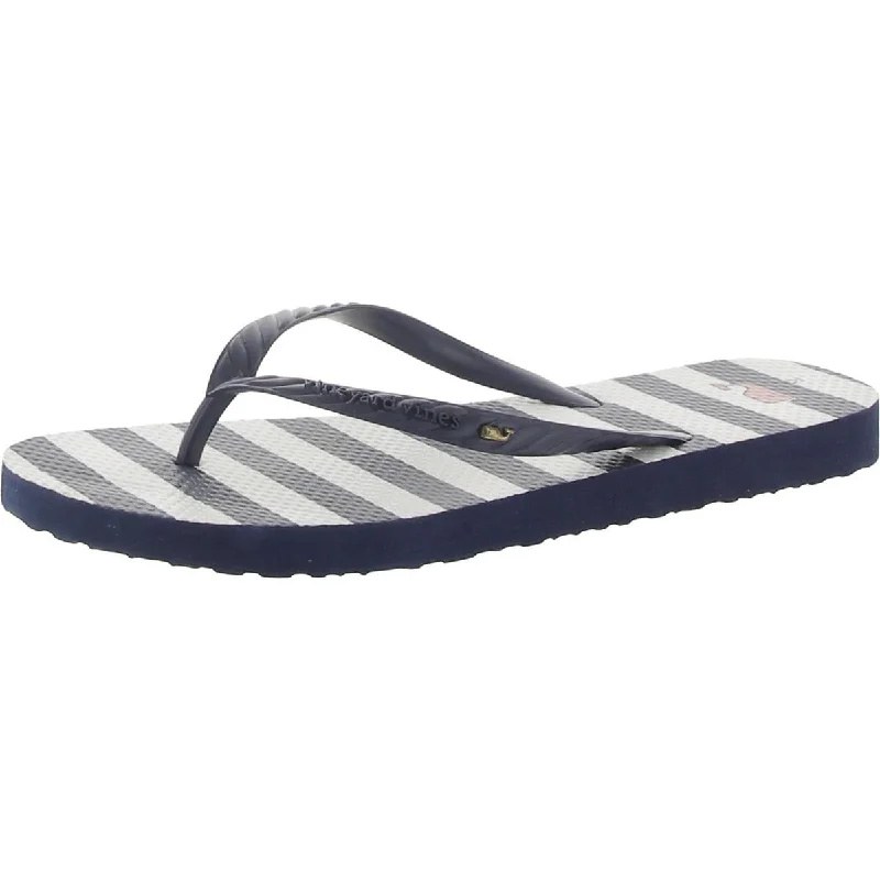 Modern Chic Discounts Vineyard Vines Womens Cushioned Footbed Striped Flip-Flops