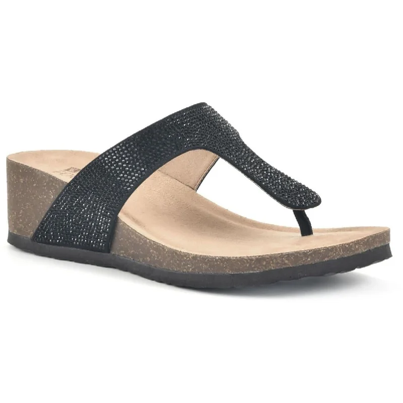 Flash Sales This Week White Mountain Womens Action Shimmer Toe Post Thong Sandals