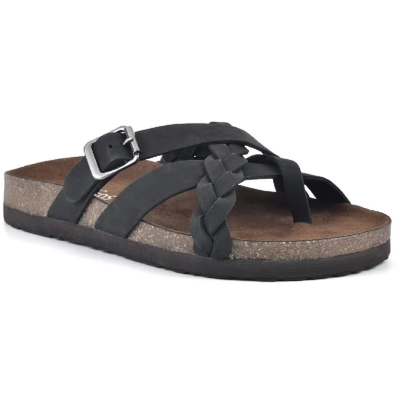 Vintage Style Deals White Mountain Womens Harrington Leather Braided Footbed Sandals