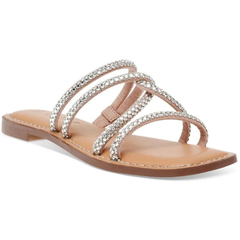 Swimwear Summer Blowout Wild Pair Womens Rhinestone Criss-Cross Slide Sandals
