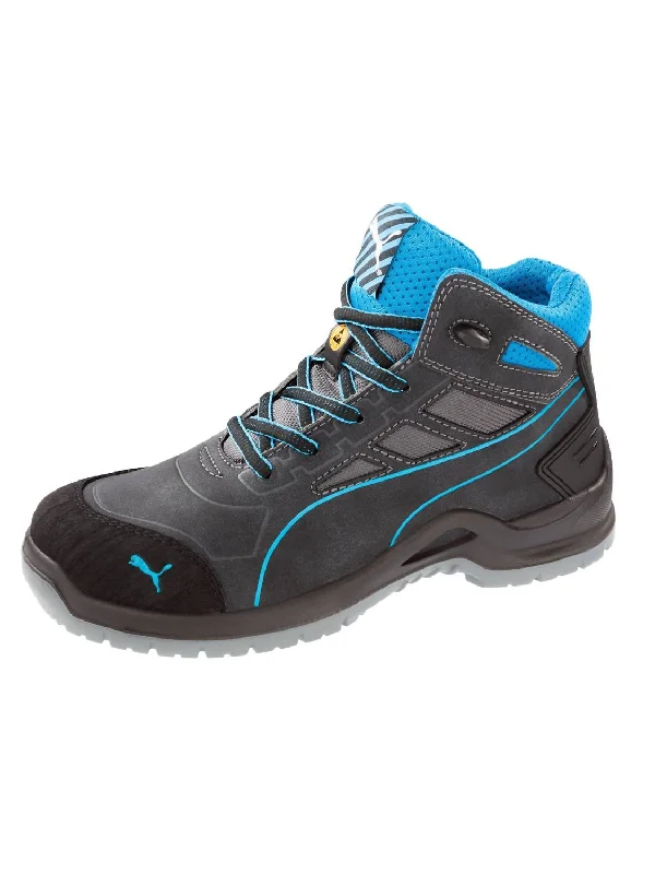 Fashionable Women's Sneakers Women's Beryll Mid Work Shoes Steel Toe In Black/blue