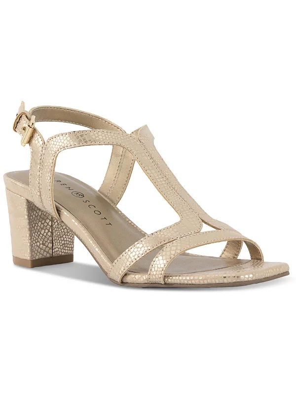Romantic Fashion Discounts Womens Faux Leather Open Toe Block Heel