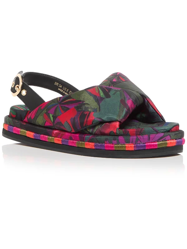 Vintage-Modern Style Offers Womens Faux Leather Peep-Toe Slingback Sandals